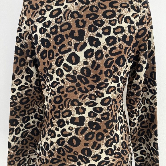 Exclusively Misook Animal Print Full Zip Knit Jacket Size XS Leopard Print - Picture 10 of 12